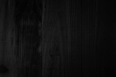 Dark aged & scratched Wood Textures. Dark black wood texture background viewed from above. The wooden planks are stacked. Black vintage painted wooden boards wall antique old background. Grunge dark texture. Painted weathered peeling table hardwood.