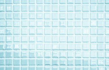 Blue light ceramic wall and floor tiles mosaic background in bathroom and kitchen. Design pattern geometric with grid wallpaper texture decoration pool. Simple seamless abstract surface clean.