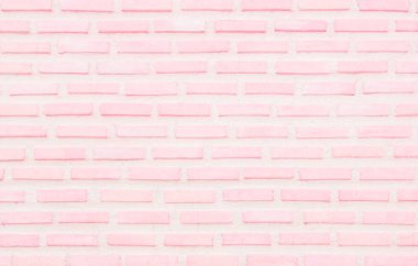 Pastel pembe ve beyaz tuğla duvar dokusu arka plan. Tuğla işçiliği desenli taş döşeme, taş döşeme, eski temiz beton ızgara, düz olmayan tuğla dizayn yığını. Ev ya da ofis tasarımı arkaplan dekorasyonu.