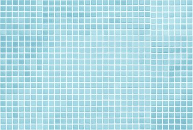 Blue light ceramic wall and floor tiles mosaic background in bathroom and kitchen. Design pattern geometric with grid wallpaper texture decoration pool. Simple seamless abstract surface clean.