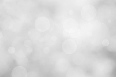 Arkaplan için soyut bulanık gri renk, Görüntü festivali ışıkları açık hava kutlaması ve kazanan için zarif beyaz bokeh odaklı dekoratif tasarım.