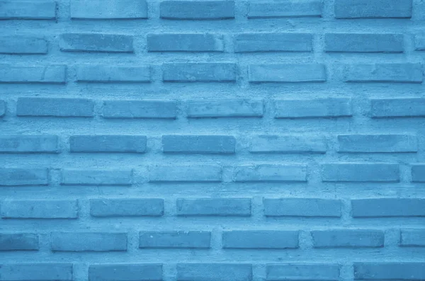 Cihlová Stěna Malovaná Světle Modrou Barvou Pastelové Klidné Tón Textury — Stock fotografie