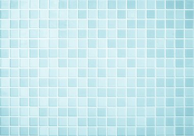 Blue light ceramic wall and floor tiles mosaic background in bathroom and kitchen. Design pattern geometric with grid wallpaper texture decoration pool. Simple seamless abstract surface clean.