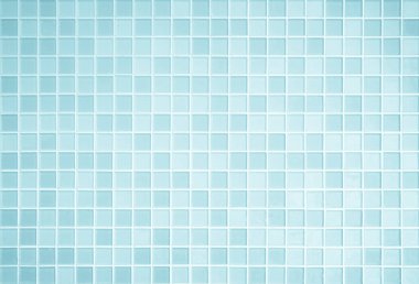 Blue light ceramic wall chequered and floor tiles mosaic background in bathroom, kitchen. Design pattern geometric with grid wallpaper texture decoration pool. Simple seamless abstract surface clean.