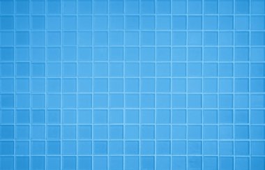 Blue light ceramic wall chequered and floor tiles mosaic background in bathroom, kitchen. Design pattern geometric with grid wallpaper texture decoration pool. Simple seamless abstract surface clean.