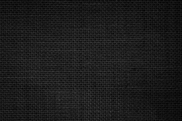 Black Fabric Canvas Texture Background Linen Dyed Black Sackcloth Woven — Stock fotografie