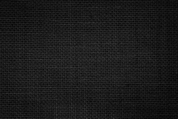 Black Fabric Canvas Texture Background Linen Dyed Black Sackcloth Woven — Fotografia de Stock