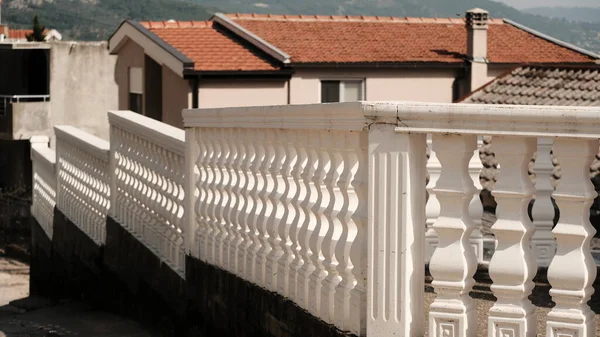 Vintage White Fence Private Sector Montenegro — Fotografia de Stock