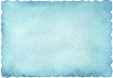 Suluboya mavi arka plan kartı. Soyut mektup illüstrasyonu, düğün davetiyeleri.