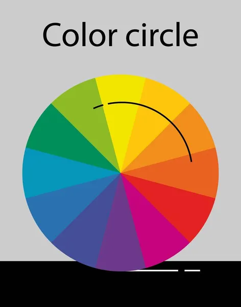 Cercle de couleur avec 12 segments, Cercle de couleur avec 12 segments, illustration vectorielle minimaliste — Image vectorielle