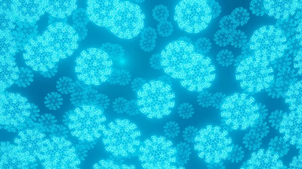 "Mutated Omicron SARS-CoV-2 virus". Modèle d'ordinateur polygonal bas avec lueur, rendu 3D. — Photo