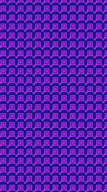 Decorative texture made of round curved and rectangular shapes, magenta - blue - violet tones, vertical 16 x 9