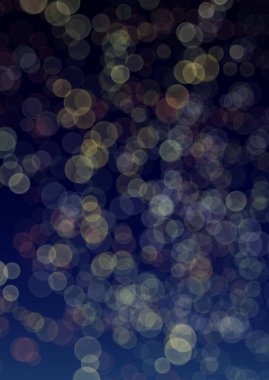 Creative evening background with round bokeh particles effect