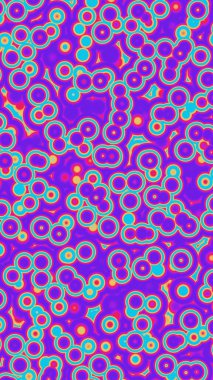 Magenta blue texture made of deformed circles, 16x9 landscape orientation