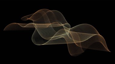 Geometry pattern with nice curves transitons, backgroud. Vector illustration of golden tones on black - beauty of lines, , suitable for different kind of backgrounds - presentations, documents, video