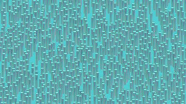 Soyut geometri bileşimi, doku, mavi metalik silindirlerden yapılmış, 3D görüntüleme