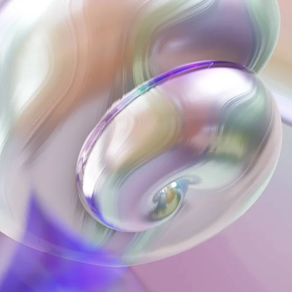 合成真珠層技術のホログラフィック虹色の抽象的な位置とシェル 3Dレンダリング — ストック写真