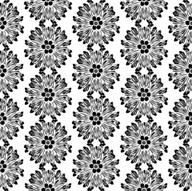 Çiçekten yapılmış kusursuz çizgiler, siyah ve beyaz