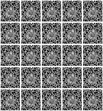 Çiçekten yapılmış kusursuz çizgiler, siyah ve beyaz