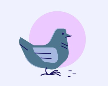 Minimalist güvercin tırmanışı, modern düz stil