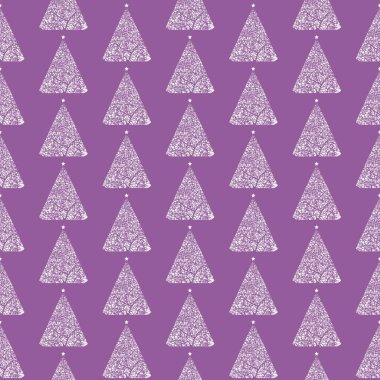 Kusursuz vektör oprnament - şirin noel ağaçları deseni