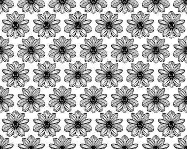 Çiçekten yapılmış kusursuz çizgiler, siyah ve beyaz