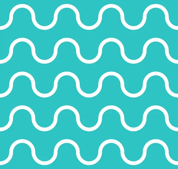 Бесшовный Рисунок Изогнутых Морских Волн Современный Минималистский Плоский Стиль Смелые — стоковый вектор