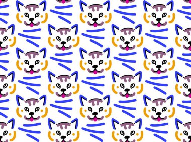Şirin kedilerden yapılmış kusursuz desen