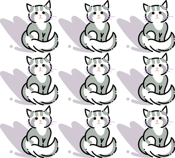 Patrones Sin Costura Hechos Gatitos Divertidos — Vector de stock