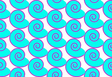 Sarmal kabuklardan oluşan komik desen, vektör