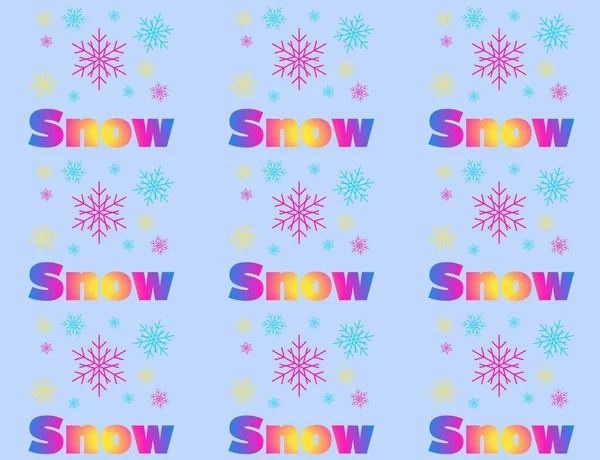 雪和雪花构成的无缝图案 — 图库矢量图片