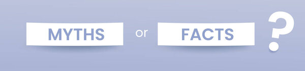 The infographic with myths or facts for concept design. Check mark icons. Vector flat illustration.