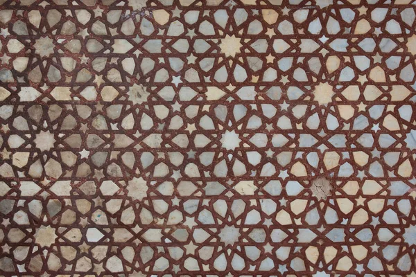 无缝阿拉伯陶瓷马赛克瓷砖纹理涂料地板复杂的细节为地板老式图案装饰 — 图库照片