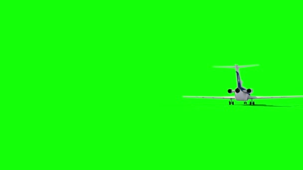 Lentokone Boeing 727 Ottaa Pois Green Screen Back Rendering Animaatio — kuvapankkivideo