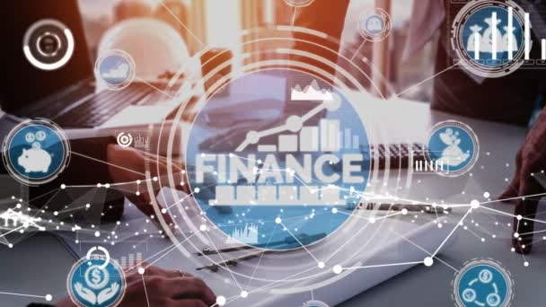 Konceptuální technologie finančních a peněžních transakcí — Stock video