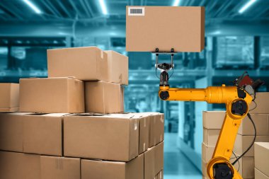 Yenilikçi depo ve fabrika dijital teknolojisi için akıllı robot kol sistemi