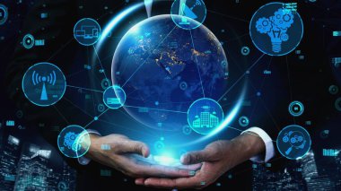 İnternet Ağı kavramsal 5G İletişim Teknolojisi