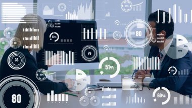 Teknolojiyi analiz eden iş verilerinin yaratıcı görüntüsü