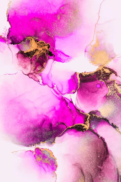 Or rose fond abstrait de marbre peinture à l'encre liquide art sur papier . — Photo