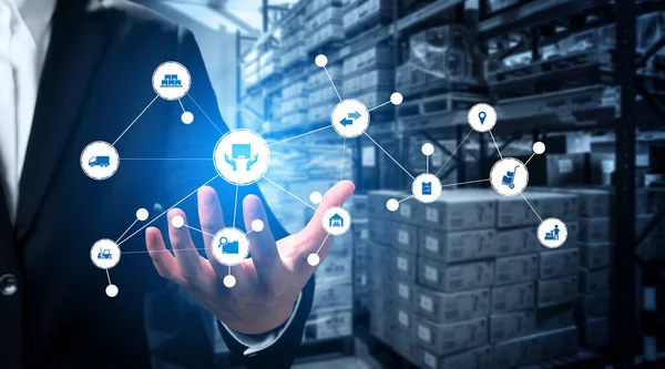 Smart warehouse management system with innovative internet of things technology — Stock Photo, Image