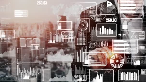 Tecnologia Big Data para Finanças de Empresas conceitual . — Vídeo de Stock