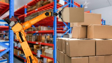 Yenilikçi depo ve fabrika dijital teknolojisi için akıllı robot kol sistemi