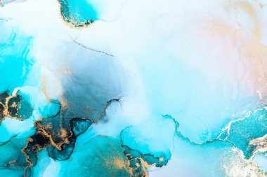 Kağıt üzerinde mermer sıvı mürekkep resminin lüks mavi soyut arkaplanı .