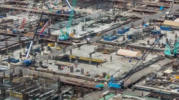 Intervalle de temps du chantier avec des machines de construction lourdes dans la métropole — Video