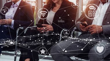 Sosyal medya ve insanlar ağ teknolojisi kavramsal