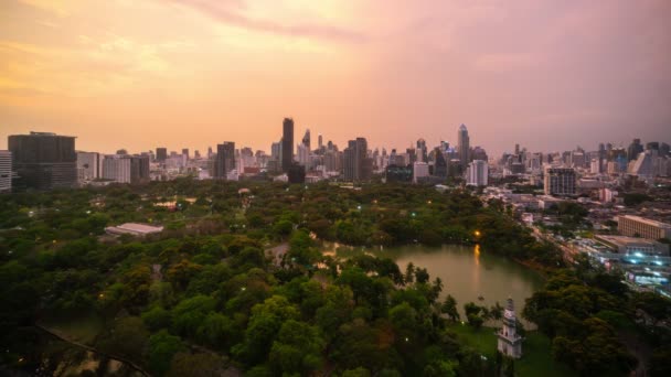 Tempo Transição Dia Noite Lapso Paisagem Urbana Edifícios Metrópole Centro — Vídeo de Stock