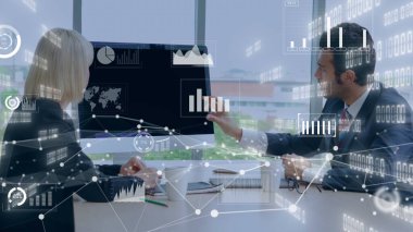 Teknolojiyi analiz eden iş verilerinin yaratıcı görüntüsü