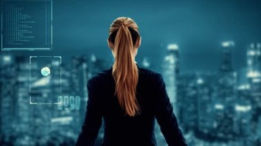 İş zekası teknolojisi ve büyük veri analitik karışık medya