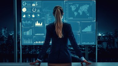 İş zekası teknolojisi ve büyük veri analitik karışık medya