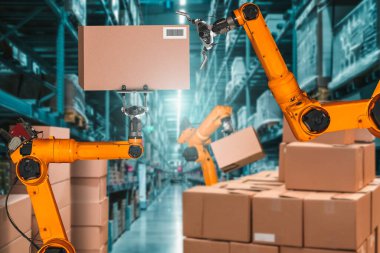 Yenilikçi depo ve fabrika dijital teknolojisi için akıllı robot kol sistemi